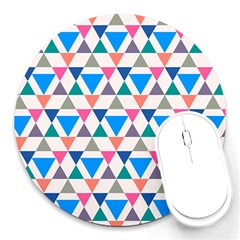 Multicolor Triangle Round Mousepads by tmsartbazaar