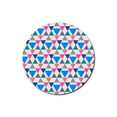 Multicolor Triangle Rubber Round Coaster (4 Pack)  by tmsartbazaar