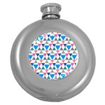 Multicolor Triangle Round Hip Flask (5 oz) Front