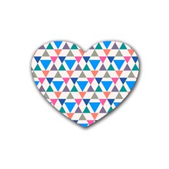 Multicolor Triangle Rubber Coaster (heart)  by tmsartbazaar