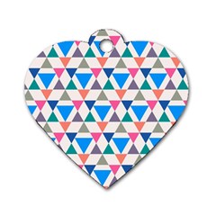 Multicolor Triangle Dog Tag Heart (one Side) by tmsartbazaar