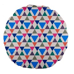 Multicolor Triangle Large 18  Premium Round Cushions by tmsartbazaar