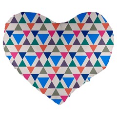 Multicolor Triangle Large 19  Premium Flano Heart Shape Cushions by tmsartbazaar