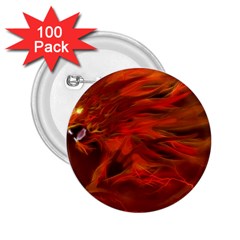 Fire Lion Flame Light Mystical 2 25  Buttons (100 Pack)  by HermanTelo