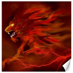 Fire Lion Flame Light Mystical Canvas 16  X 16 