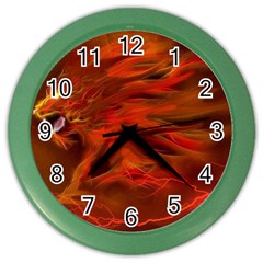 Fire Lion Flame Light Mystical Color Wall Clock by HermanTelo