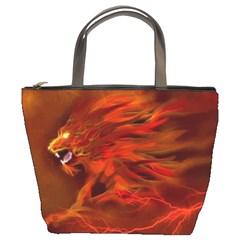 Fire Lion Flame Light Mystical Bucket Bag