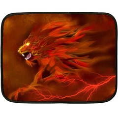 Fire Lion Flame Light Mystical Double Sided Fleece Blanket (mini) 