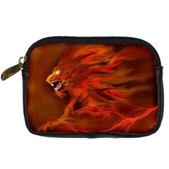 Fire Lion Flame Light Mystical Digital Camera Leather Case by HermanTelo