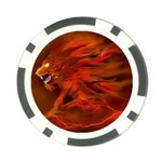 Fire Lion Flame Light Mystical Poker Chip Card Guard (10 pack) Front