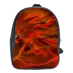 Fire Lion Flame Light Mystical School Bag (large)