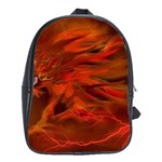 Fire Lion Flame Light Mystical School Bag (Large) Front