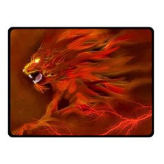 Fire Lion Flame Light Mystical Fleece Blanket (small)