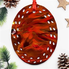 Fire Lion Flame Light Mystical Ornament (oval Filigree)