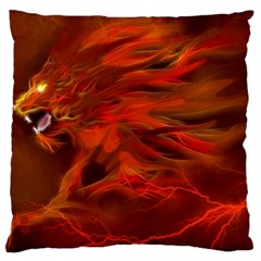 Fire Lion Flame Light Mystical Large Cushion Case (two Sides)