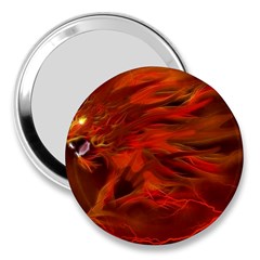 Fire Lion Flame Light Mystical 3  Handbag Mirrors by HermanTelo