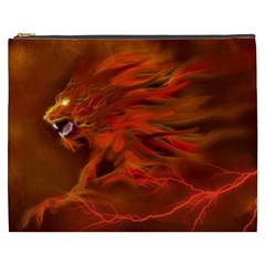 Fire Lion Flame Light Mystical Cosmetic Bag (xxxl) by HermanTelo