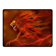 Fire Lion Flame Light Mystical Double Sided Fleece Blanket (small)  by HermanTelo