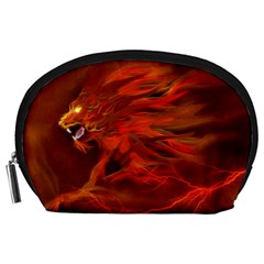 Fire Lion Flame Light Mystical Accessory Pouch (large) by HermanTelo