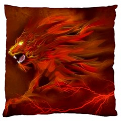 Fire Lion Flame Light Mystical Standard Flano Cushion Case (two Sides) by HermanTelo