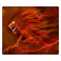 Fire Lion Flame Light Mystical Double Sided Flano Blanket (small)  by HermanTelo