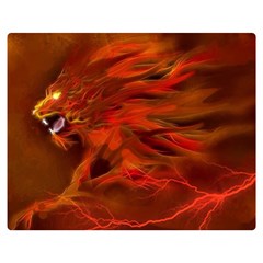 Fire Lion Flame Light Mystical Double Sided Flano Blanket (medium) 