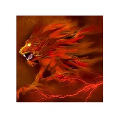 Fire Lion Flame Light Mystical Small Satin Scarf (square)