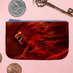 Fire Lion Flame Light Mystical Large Coin Purse