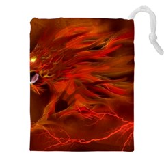 Fire Lion Flame Light Mystical Drawstring Pouch (5xl) by HermanTelo