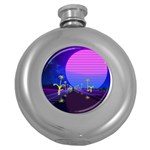 Blue Club Round Hip Flask (5 oz) Front