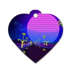 Blue Club Dog Tag Heart (two Sides) by Mariart