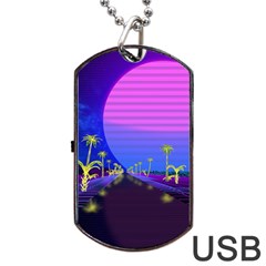 Blue Club Dog Tag Usb Flash (two Sides) by Mariart