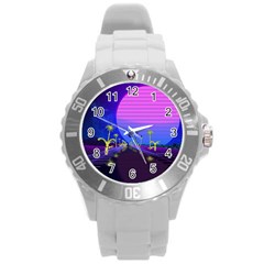 Blue Club Round Plastic Sport Watch (l) by Mariart