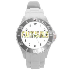 Future Round Plastic Sport Watch (l) by Pantherworld143