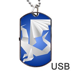 Origami Dragon Dog Tag Usb Flash (one Side)