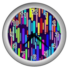 Abstract Line Wall Clock (silver)