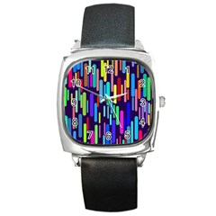 Abstract Line Square Metal Watch