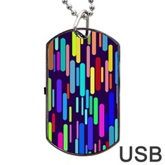 Abstract Line Dog Tag Usb Flash (one Side)