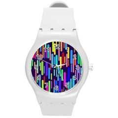 Abstract Line Round Plastic Sport Watch (m)