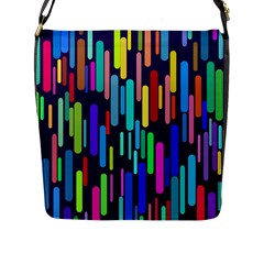 Abstract Line Flap Closure Messenger Bag (l)