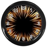 Color Gold Yellow Wall Clock (Black) Front