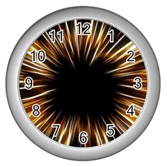 Color Gold Yellow Wall Clock (silver) by HermanTelo