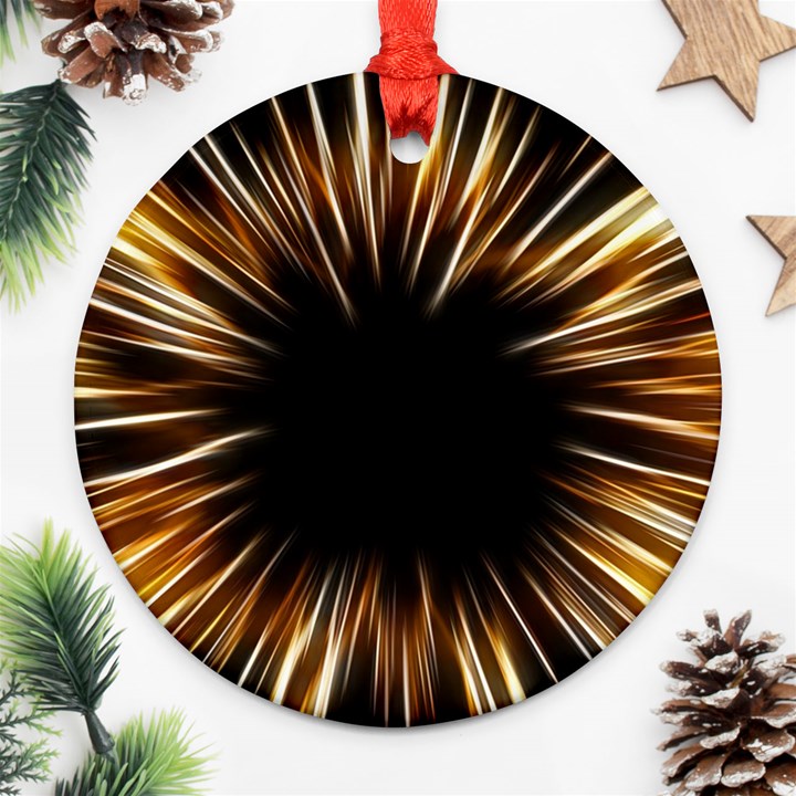 Color Gold Yellow Round Ornament (Two Sides)