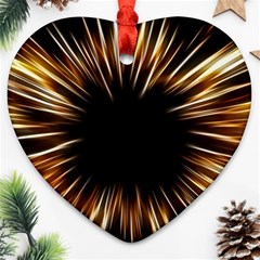 Color Gold Yellow Heart Ornament (two Sides)