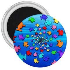 Fractal Art School Of Fishes 3  Magnets by WolfepawFractals