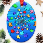 Fractal Art School Of Fishes Ornament (Oval) Front