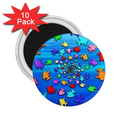 Fractal Art School Of Fishes 2 25  Magnets (10 Pack)  by WolfepawFractals