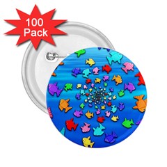 Fractal Art School Of Fishes 2 25  Buttons (100 Pack)  by WolfepawFractals