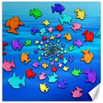 Fractal Art School Of Fishes Canvas 12  x 12  11.4 x11.56  Canvas - 1