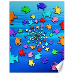 Fractal Art School Of Fishes Canvas 12  X 16  by WolfepawFractals